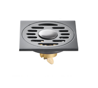Pistolet linéaire moderne 10CM carré 4 pouces anti-odeur noyau en laiton gris salle de bain douche couvercle de drain de sol spécifique pour Machine à laver
