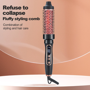 Brosse ronde chauffante ODM/OEM avec écran LCD, vente directe d'usine, brosse thermique multifonctionnelle, peigne à boucler infrarouge pour femmes - Product Image 2