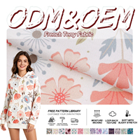 Tela de punto estampada de felpa francesa para sudaderas con capucha, ropa de casa y pedidos al por mayor de sudaderas, venta al por mayor por rollo de tela por proveedor.