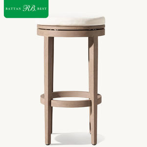 Sgabello <span class=keywords><strong>da</strong></span> Bar Moderno e Lussuoso in Legno di Teak Invecchiato, Comodo per Esterni, <span class=keywords><strong>Set</strong></span> per Hotel, Bordo Piscina e <span class=keywords><strong>Giardino</strong></span> - Product Image 5
