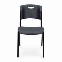 Chaise en plastique PP empilable durable avec structure métallique stable, chaise de salle de conférence, chaise pour visiteurs