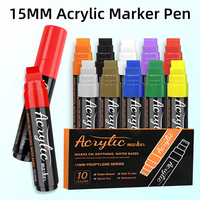 Marqueur acrylique à pointe large de 15 mm pour graffitis muraux, dessin artistique, affiches DIY, peinture et marquage audacieux