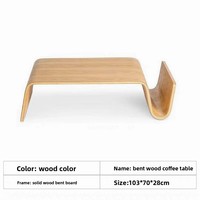 Table Basse Scandinave Moderne Designer Grande Bois Courbé Vintage Nordique pour Salon Meuble en Bois Simple Créatif