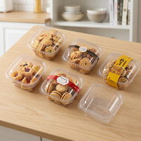 Boîtes d'emballage pour pâtisseries, gâteaux, biscuits et desserts en plastique PET transparent de haute qualité, jetables