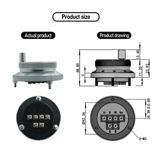 61mm 80mm Metal plateado 24V 5V 25 pulso 100 rueda de mano CNC generador de pulso manual - Product Image 4