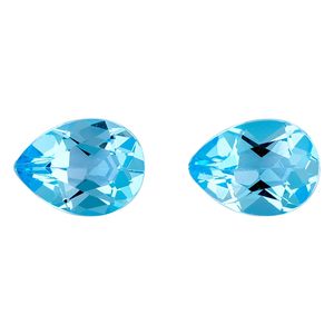 YASHEE Topaze bleue suisse naturelle, coupe poire, 8x6 mm, pierre précieuse en vrac pour la fabrication de bijoux - Product Image 1