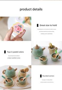 Mini ensemble de tasses à thé en bois pour enfants, jeu de simulation de cuisine pour les tout-petits de 2 à 4 ans, jeu de rôle pour l'heure du thé - Product Image 5