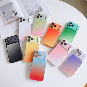 เคสโทรศัพท์มือถือแฟชั่นสีนีออนแบบกระจกสำหรับ <span class=keywords><strong>iPhone</strong></span> 17 16 15 Pro <span class=keywords><strong>Max</strong></span> ป้องกันกล้อง ปุ่ม AI  ด้านหลังแบบด้านนุ่ม - Product Image 1
