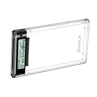SHUOLE USB 3.2 tipo C SATA custodia custodia ABS trasparente per 2.5 pollici HDD SSD Display digitale HDD custodia