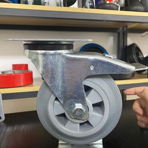 SQ 80mm 100mm 125mm 150mm 200mm Hoch leistungs gummi rolle 500kg Schwenkbare Gummi rollen für Handwagen - Product Image 6