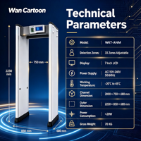 Portique de détection de métaux intelligent CE Premium, 33 zones, 100 niveaux de sensibilité, scanner de sécurité pour portes et scanners corporels pour écoles