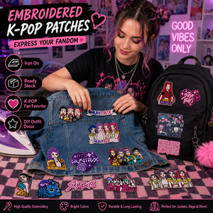 Parches Termoadhesivos de Alta Densidad y Durabilidad con Diseño de Chica <span class=keywords><strong>Anime</strong></span> Estilo Kpop Cazadora de Demonios, Listos para Enviar, para Bolsas, Sombreros y Prendas DIY - Product Image 1