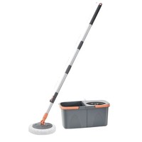 Serpillère rotative pliable en acier OEM neuve avec seau, essorage automatique à 360°, durable, pour usage domestique, avec 2 têtes de serpillère