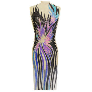 Vestido de fiesta con bordado de flores 3d, tela de encaje brillante con cuentas de lujo, <span class=keywords><strong>ropa</strong></span> de boda - Product Image 1