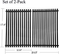 Pièces de rechange pour barbecue à gaz, grille de cuisson en fonte émaillée en porcelaine, 2 pièces, grille de barbecue rectangulaire