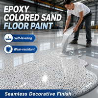 Revêtement de sol autolissant effet marbre SL-DLS en époxy avec sable coloré pour sols en béton, application au couteau et au truelle