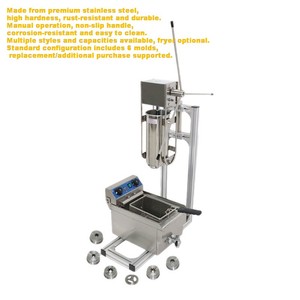 Nouvelle machine à churros en acier inoxydable avec moules interchangeables, extrudeuse de comptoir haute productivité et appareil de friture profonde - Product Image 3