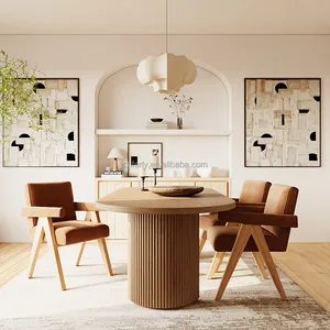 Ensembles de luxe personnalisés Mobilier de salle à manger 6 places Tables à manger en bois modernes avec chaises