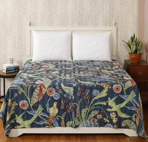Couette Kantha en coton imprimé à la main, style traditionnel indien, patchwork fait main, pour lit simple 60x90 et lit king size 90x108 - Product Image 3