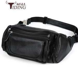 Tiding - Riñonera de Cuero Genuino para Hombre, Bolso de Pecho Antirrobo, Diseño Casual, Color Sólido 3046 - Product Image 4