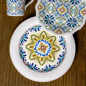 Plato plano de Pasta occidental en relieve de arte doméstico americano europeo, plato de cerámica Mediterráneo desechable, <span class=keywords><strong>platos</strong></span> y <span class=keywords><strong>platos</strong></span> de porcelana - Product Image 3