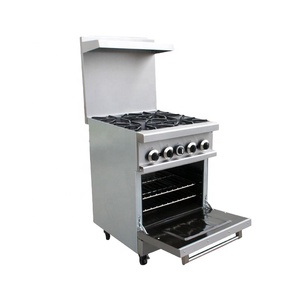 Cuisinière à gaz de 24 pouces, 4 brûleurs, en acier inoxydable, avec four à gaz - Product Image 1