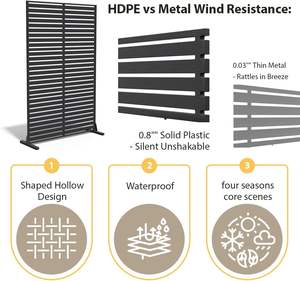 Mampara <span class=keywords><strong>de</strong></span> Privacidad para Exteriores, Valla Decorativa Independiente con Marco <span class=keywords><strong>de</strong></span> Hierro <span class=keywords><strong>Fundido</strong></span> y <span class=keywords><strong>Postes</strong></span> <span class=keywords><strong>de</strong></span> Acero, 6 Paneles - Product Image 5