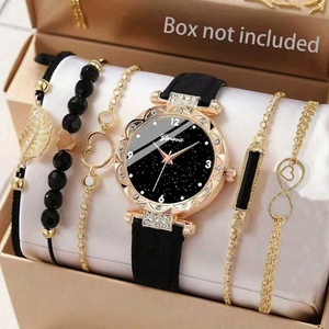 Conjunto de Reloj de Moda para Mujer con Esfera Estrellada, Reloj de Pulsera de Cuarzo, Conjunto de Joyería, Regalo para Damas - Product Image 5