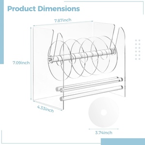 Custom for Modern Desktop Sticker <b>Roll</b> Holder Clear Acrylic Tape Dispenser Customized Store Display Stand Label <b>Roll</b> - Product Image 6