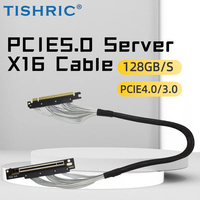 Câble Riser GPU TISHRIC PCIe 5.0 x16 Gen5, Câble d'Extension de Carte Graphique PCI Express Haute Vitesse Blindé et Flexible pour Serveur IA et PC