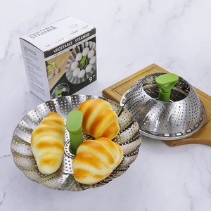 Panier à vapeur de légumes pliable en acier inoxydable Panier à vapeur de légumes extensible multifonctionnel 9 et 11 pouces - Product Image 2