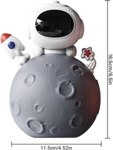 Salvadanaio e Luce Notturna 2-in-1 a Forma di Astronauta e <span class=keywords><strong>Pianeta</strong></span>, Alimentato a Batteria, Simpatico Salvadanaio per Bambini e Bambine in Plastica - Product Image 2