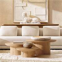 Table basse portable en bois massif moderne, meubles de salon, design minimaliste moderne, design carré aux coins arrondis