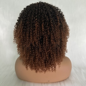 Perruque Sans Colle X-TRESS <span class=keywords><strong>Haute</strong></span> Qualité en Fibre Synthétique à Dentelle pour Femmes Noires, Cheveux Longs Frisés Crépus Style Afro Bomb Avec Frange - Product Image 3