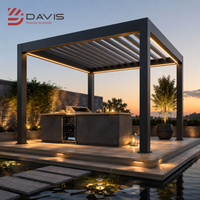 Pergola motorisée en aluminium sur mesure avec cadre thermolaqué, pergola d'extérieur pour l'ombrage, gazebo en aluminium, pavillon