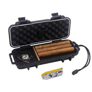 Factory customization waterproof Cigar Humidors Travel plastic cigar case portable cigar case witn accessories
