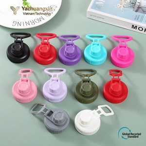 Universal Water Bottle Lid With Carabiner Clip Black 2 Pack For Hiking Camping <b>Outdoor</b> Use - Product Image 5