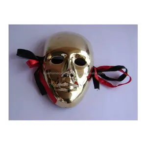 Brass Royal Full Face Glowing Mask Halloween Cosplay Light Up Scary Face Masks For Party Ware Face Mask