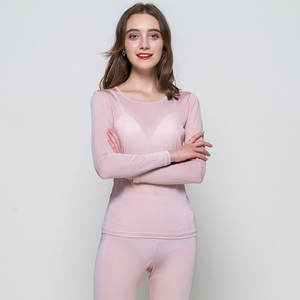 Ensemble de sous-vêtements thermiques en soie tricotée 100% soie de mûrier, pantalon thermique - Product Image 4