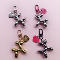 Porte-clés Chien Ballon en Acrylique en Forme de Cœur, Style Dessin Animé Mignon, Pendentif de Sac DIY pour Cadeau de Couple
