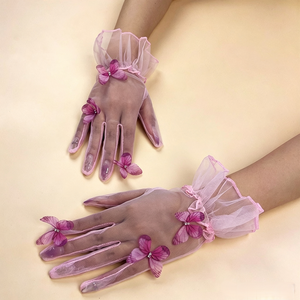 Guantes Sexys de Malla con Volantes de Mariposa para Halloween y Baile de Ópera - Product Image 4