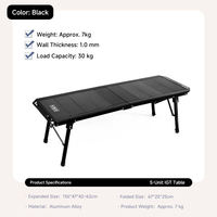 Table de camping pliable, réglable en hauteur, tactique, moderne, légère, en aluminium, robuste, portable, pour l'extérieur, la plage