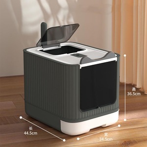 Lettiera per Gatti Completamente Chiusa e Rimovibile Antischizzo e Antiodore in Plastica Sostenibile per Animali Domestici - Product Image 3