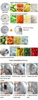Gloednieuwe multifunctionele groente- en fruitsnijmachine met motor voor het snijden van wortelen, komkommers, zoete aardappelen en aardappelen