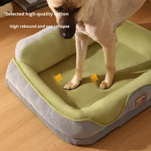 Cama para Mascotas Universal Rectangular Clásica para <span class=keywords><strong>Perros</strong></span> y Gatos, Cálida, Gruesa, con Protección para el Cuello, Desmontable y Lavable - Product Image 4