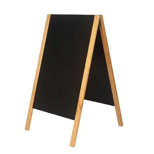 Bingkai Tanda-tanda Trotoar Trotoar Stand Outdoor Anti Angin Sederhana Morden Gaya Jati Kustom Poster Papan Cat Papan Tulis Kapur