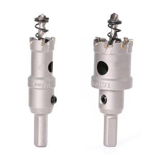 Набор корончатых сверл TCT с твердосплавными напайками для сверления отверстий в твердых металлах, нержавеющей стали, железе, дереве, пластике, трубах, с направляющими сверлами - Product Image 1