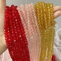 Perles en verre facetté AB 8*6mm Rondelle Brillantes Plaqué Transparent Perles en vrac pour la fabrication de bracelets En stock à vendre