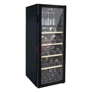 200L自立型ワイン冷蔵庫飲料セラーズ表示価格家庭用ガラスラック付き電気ウィニークーラー