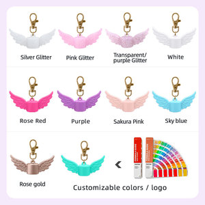Portachiavi Trendy con Copertura in Silicone a Forma di Ali d'Angelo per Balsamo Labbra, Vendita all'Ingrosso Diretta dalla Fabbrica, Porta Cosmetici Personalizzabile, Tappo per Portachiavi Balsamo Labbra - Product Image 4